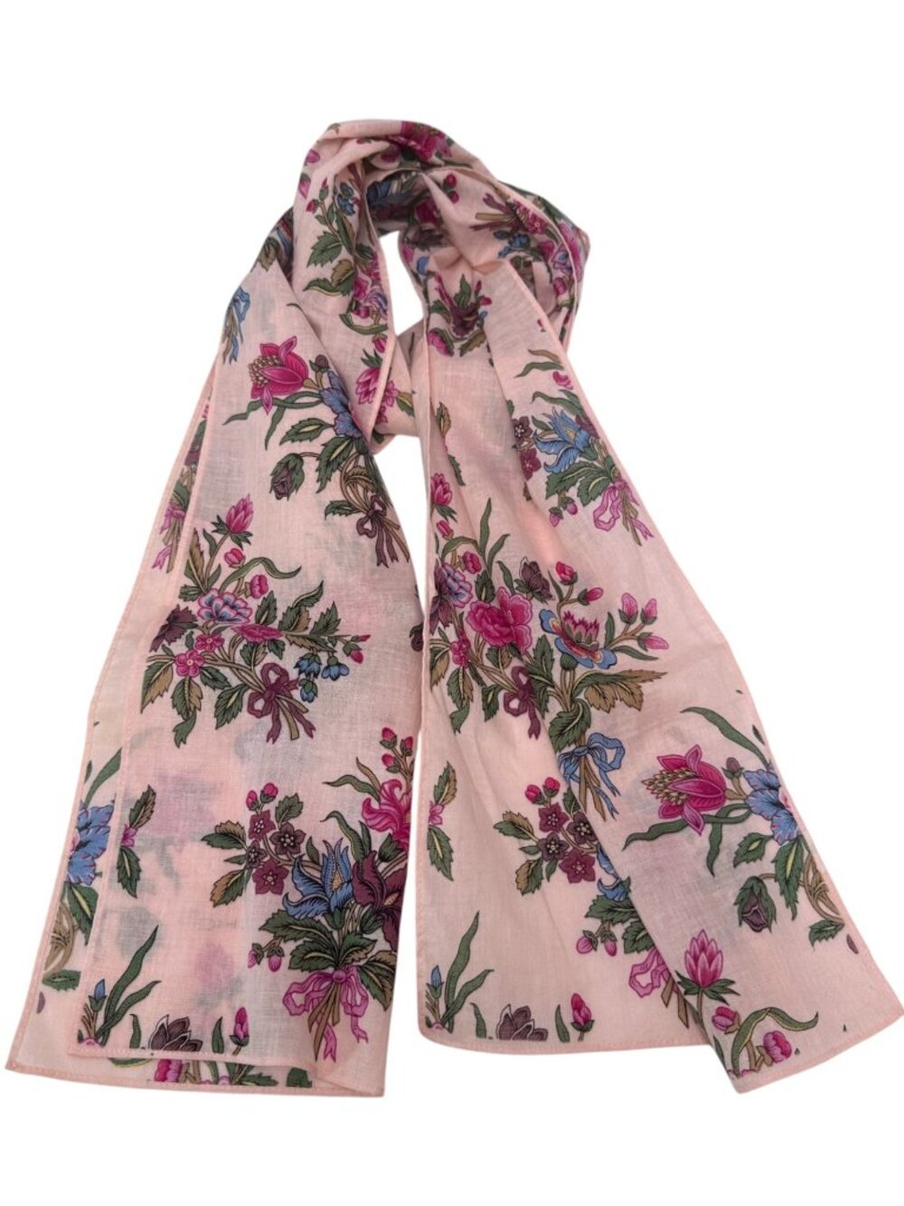 Echo French Country Floral Scarf Light Pastel Pink 57" long Oblong